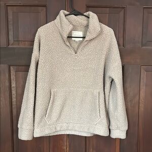 Simply Southern Light Gray Quarter-Zip Sweater